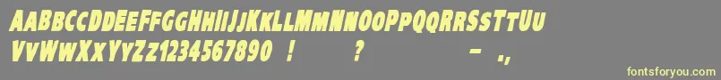 VtcKreepykomikaoneBolditalic Font – Yellow Fonts on Gray Background