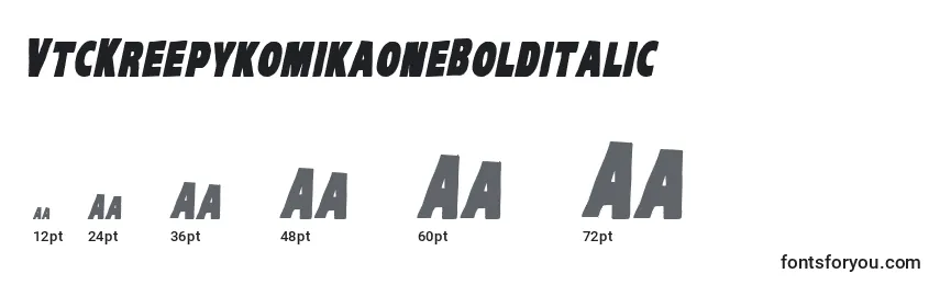 VtcKreepykomikaoneBolditalic Font Sizes