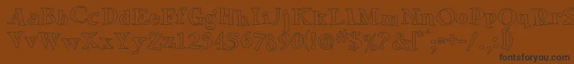 Подробнее о шрифте GreenEggsAndSpamOutline Шрифт GreenEggsAndSpamOutline – чёрные шрифты на коричневом фоне