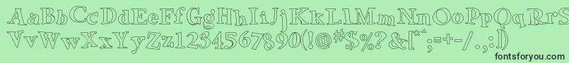 GreenEggsAndSpamOutline Font – Black Fonts on Green Background