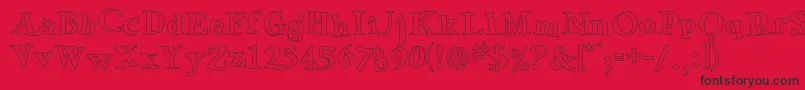 fuente GreenEggsAndSpamOutline – Fuentes Negras Sobre Fondo Rojo