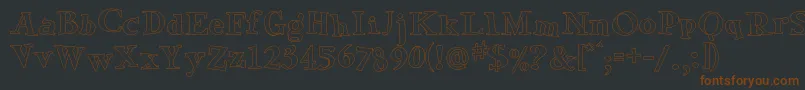 Шрифт GreenEggsAndSpamOutline – коричневые шрифты на чёрном фоне