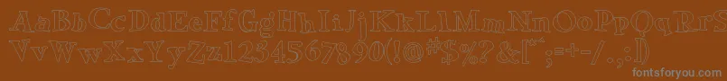 GreenEggsAndSpamOutline Font – Gray Fonts on Brown Background