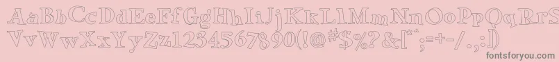 フォントGreenEggsAndSpamOutline – ピンクの背景に灰色の文字