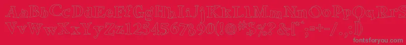 GreenEggsAndSpamOutline Font – Gray Fonts on Red Background