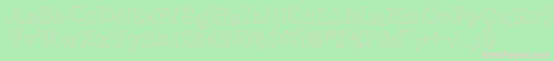 GreenEggsAndSpamOutline-Schriftart – Rosa Schriften auf grünem Hintergrund