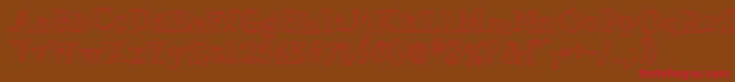 GreenEggsAndSpamOutline-Schriftart – Rote Schriften auf braunem Hintergrund