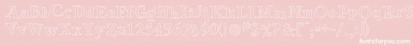 GreenEggsAndSpamOutline Font – White Fonts on Pink Background