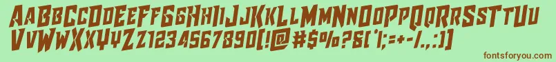 Raidercrusaderrotal Font – Brown Fonts on Green Background