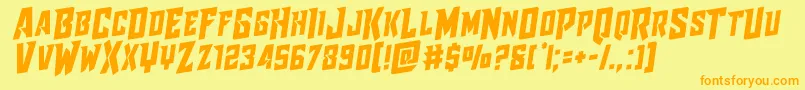 Raidercrusaderrotal Font – Orange Fonts on Yellow Background