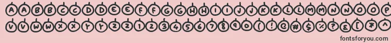 Fonte Baubles – fontes pretas em um fundo rosa