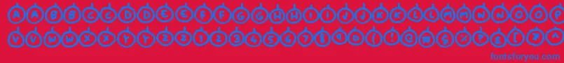 Baubles Font – Blue Fonts on Red Background