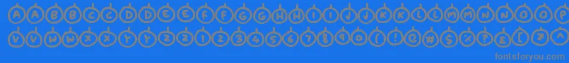 フォントBaubles – 青い背景に灰色の文字