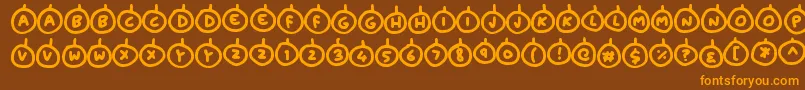 Police Baubles – polices orange sur fond brun