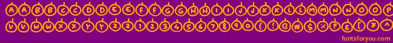Police Baubles – polices orange sur fond violet