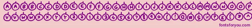 Baubles-fontti – violetit fontit vaaleanpunaisella taustalla