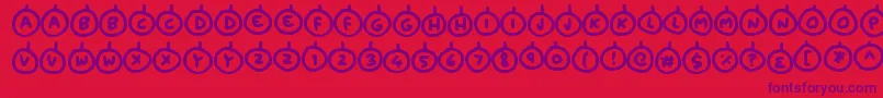 Baubles Font – Purple Fonts on Red Background
