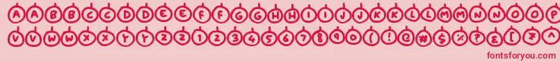 Baubles Font – Red Fonts on Pink Background