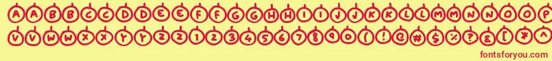 Baubles Font – Red Fonts on Yellow Background
