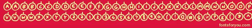fuente Baubles – Fuentes Amarillas Sobre Fondo Rojo