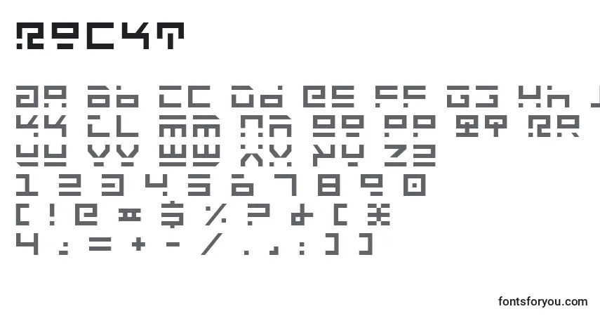 Czcionka Rockt – alfabet, cyfry, specjalne znaki