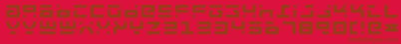 Rockt-Schriftart – Braune Schriften auf rotem Hintergrund