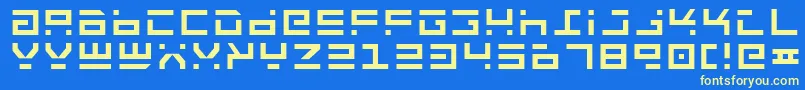 フォントRockt – 黄色の文字、青い背景