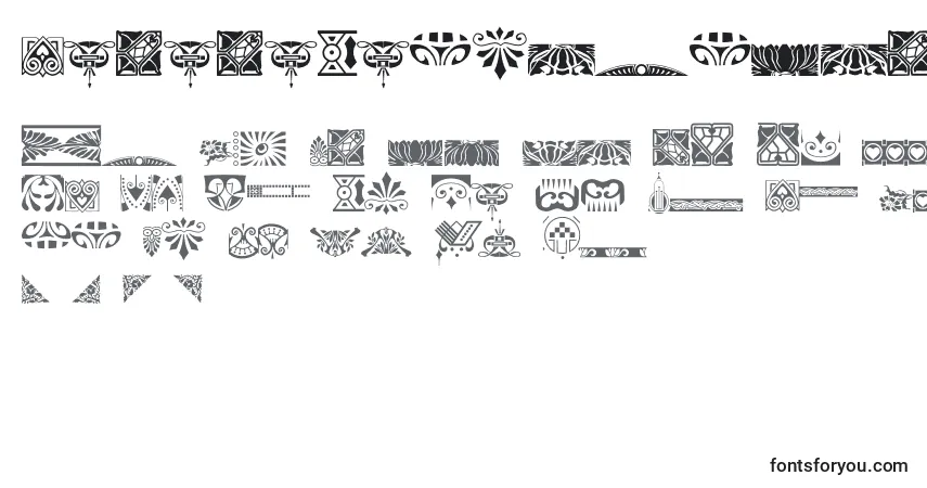 Czcionka RococoNouveauDecoDings – alfabet, cyfry, specjalne znaki
