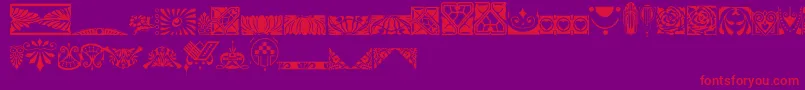 RococoNouveauDecoDings Font – Red Fonts on Purple Background