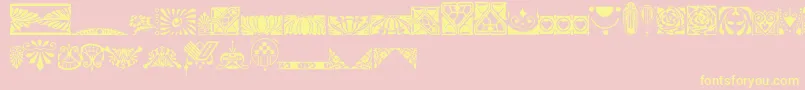 RococoNouveauDecoDings Font – Yellow Fonts on Pink Background