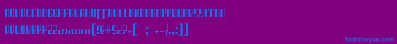 フォントBarcodedecoRegular – 紫色の背景に青い文字