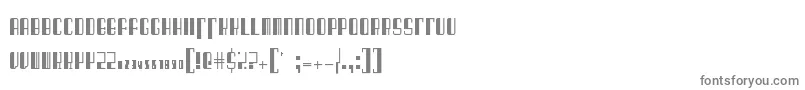 BarcodedecoRegular-Schriftart – Graue Schriften auf weißem Hintergrund