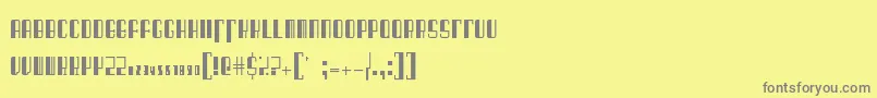BarcodedecoRegular-Schriftart – Graue Schriften auf gelbem Hintergrund