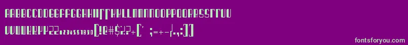 BarcodedecoRegular-fontti – vihreät fontit violetilla taustalla
