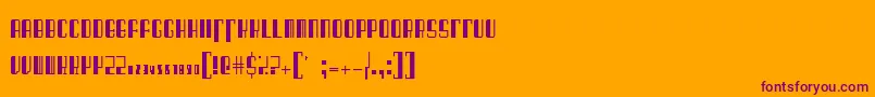 BarcodedecoRegular Font – Purple Fonts on Orange Background