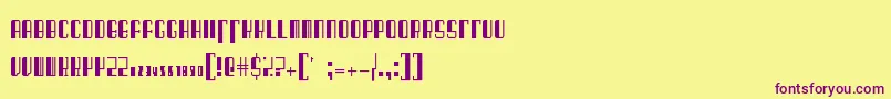 BarcodedecoRegular-fontti – violetit fontit keltaisella taustalla