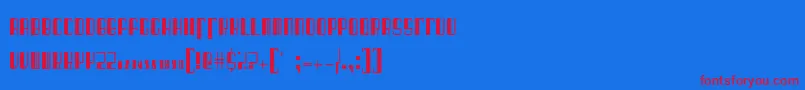 フォントBarcodedecoRegular – 赤い文字の青い背景