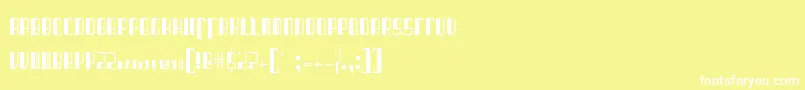 BarcodedecoRegular-fontti – valkoiset fontit keltaisella taustalla