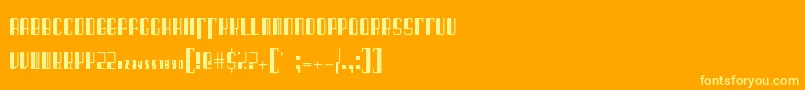 BarcodedecoRegular-Schriftart – Gelbe Schriften auf orangefarbenem Hintergrund