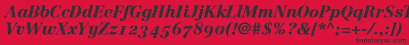 More about LinotypeCentennial96BlackItalicOldstyleFigures Font LinotypeCentennial96BlackItalicOldstyleFigures Font – Black Fonts on Red Background