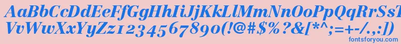 LinotypeCentennial96BlackItalicOldstyleFigures Font – Blue Fonts on Pink Background