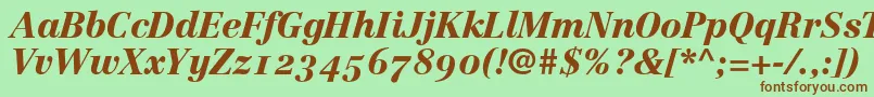 LinotypeCentennial96BlackItalicOldstyleFigures Font – Brown Fonts on Green Background