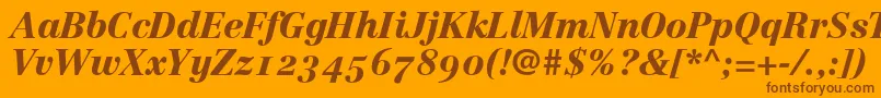 LinotypeCentennial96BlackItalicOldstyleFigures Font – Brown Fonts on Orange Background