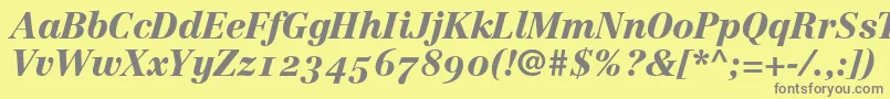 LinotypeCentennial96BlackItalicOldstyleFigures Font – Gray Fonts on Yellow Background
