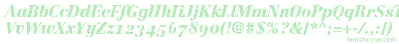 LinotypeCentennial96BlackItalicOldstyleFigures Font – Green Fonts on White Background