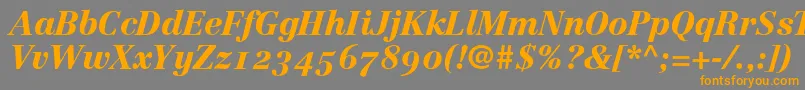 fuente LinotypeCentennial96BlackItalicOldstyleFigures – Fuentes Naranjas Sobre Fondo Gris