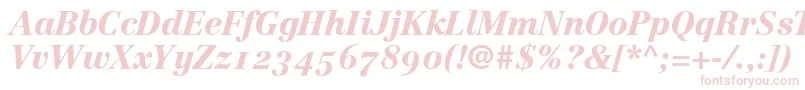LinotypeCentennial96BlackItalicOldstyleFigures Font – Pink Fonts on White Background