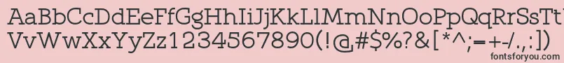 Qlarendon-Schriftart – Schwarze Schriften auf rosa Hintergrund