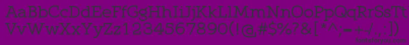Qlarendon-fontti – mustat fontit violetilla taustalla