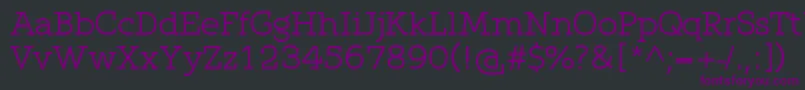 Qlarendon-Schriftart – Violette Schriften auf schwarzem Hintergrund